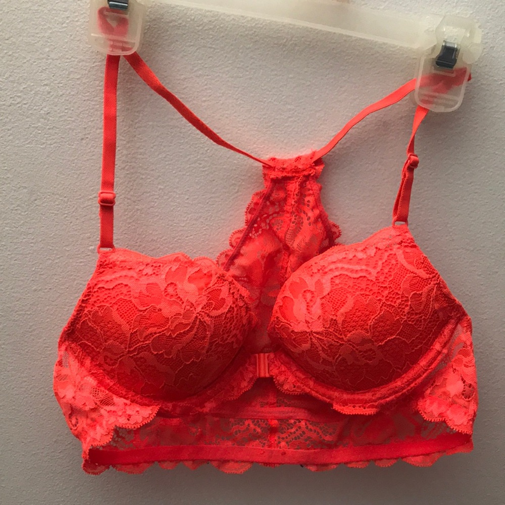 Bright orange bralette